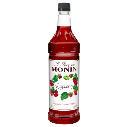 Monin Raspberry Syrup, 4 x 1 LT Case - Beverages