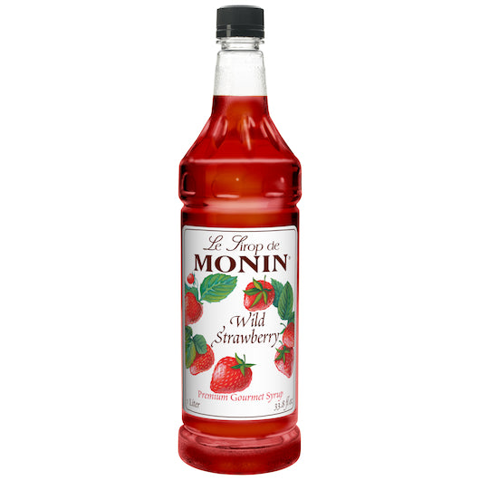 Monin Wild Strawberry Syrup, 4 x 1 LT Case - Beverages