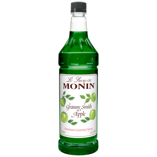 Monin Granny Smith Apple Syrup, 4 x 1 LT Case - Beverages