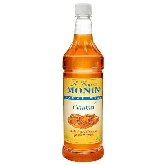 Monin Sugar Free Caramel Syrup, 4 x 1 LT Case - Beverages