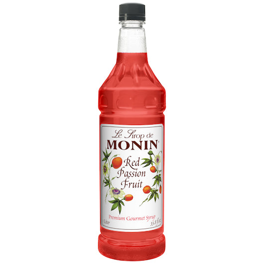 Monin Red Passion Fruit Syrup, 4 x 1 LT Case - Beverages