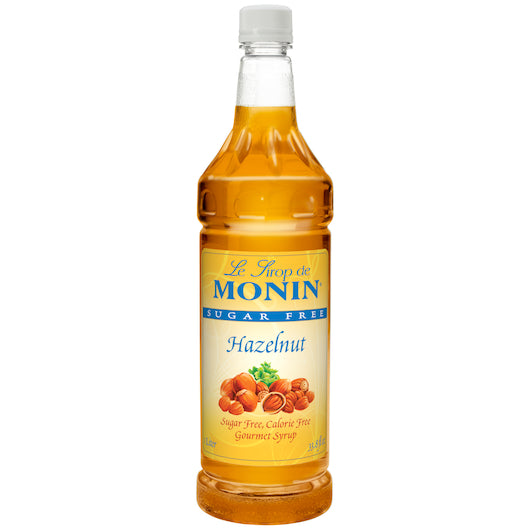 Monin Sugar-Free Hazelnut Syrup, 4 x 1 LT Case - Beverages
