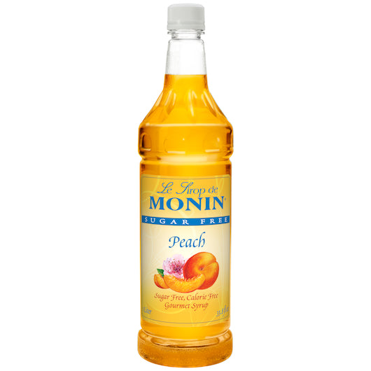 Monin Sugar-Free Peach Syrup, 4 x 1 LT Case - Beverages
