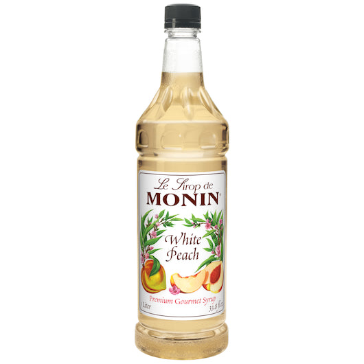 Monin White Peach Syrup, 4 x 1 LT Case - Beverages