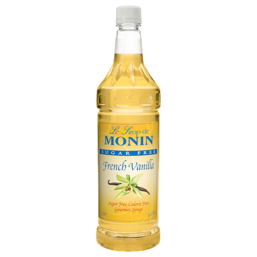 Monin Sugar-Free French Vanilla Syrup, 4 x 1 LT Case - Beverages