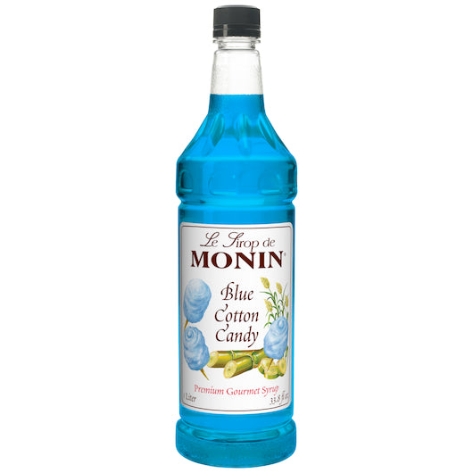 Monin Blue Cotton Candy Syrup, 4 x 1 LT Case - Beverages