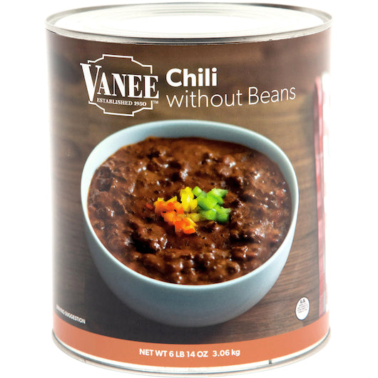 Vanee Chili Without Beans, 6 x 108 oz Case - Prepared Foods