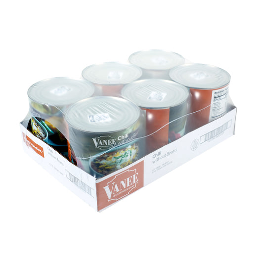 Vanee Chili Without Beans, 6 x 108 oz Case - GS1 closed shipping case image