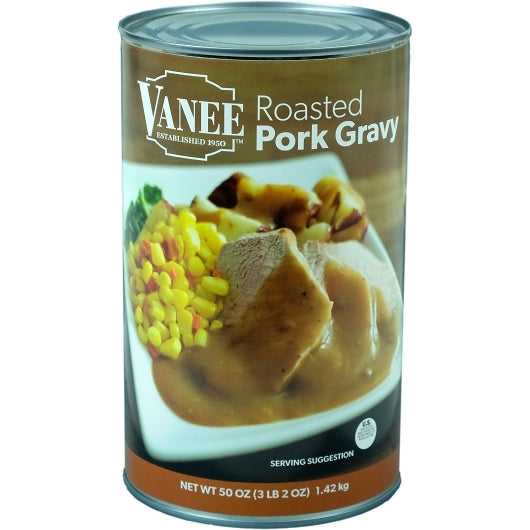 Vanee Roasted Pork Gravy, 12 x 50 oz Case - Condiments & Sauces