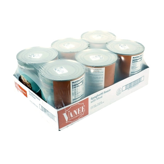 Vanee Spaghetti Sauce With Meat, 6 x 108 oz Case - GS1 closed shipping case image