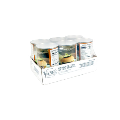 Vanee Caramelized Style Onions, 6 x 48 oz Case - GS1 closed shipping case image