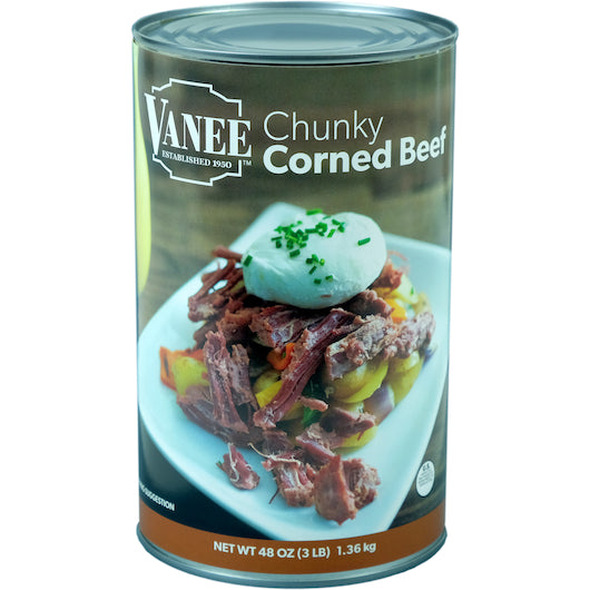 Vanee CHUNKY Corned Beef, 6 x 48 oz Case - Meat, Poultry & Seafood