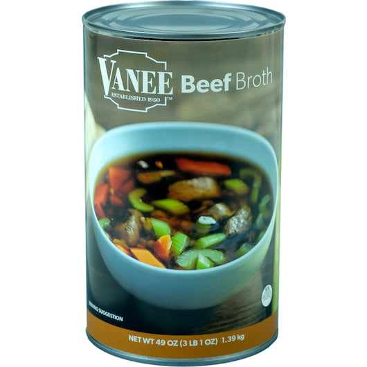 Vanee Beef Broth, 12 x 49 oz Case - Pantry Ingredients