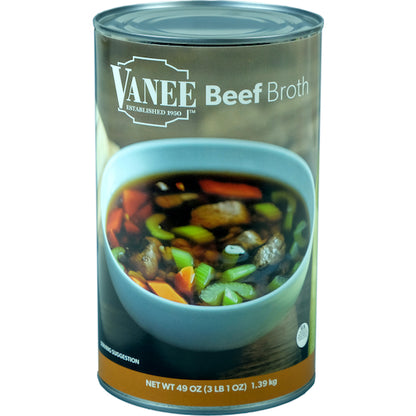 Vanee Beef Broth, 12 x 49 oz Case - Pantry Ingredients