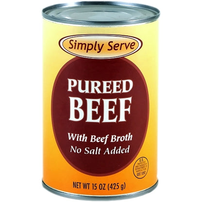 Simply Serve Pureed Beef With Beef Broth, 12 x 15 oz Case - Pantry Ingredients