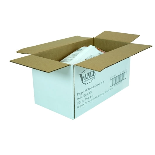 Vanee Peppered Biscuit Gravy Mix, 6 x 24 oz Case - GS1 open-case image