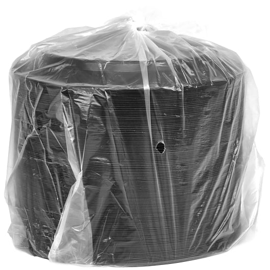 D and W 7 Inch Plastic Pearl Black Plate, 8 x 125 x 125 each Case - Food Containers & Lids