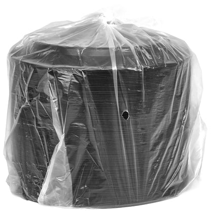 D and W 7 Inch Plastic Pearl Black Plate, 8 x 125 x 125 each Case - Food Containers & Lids