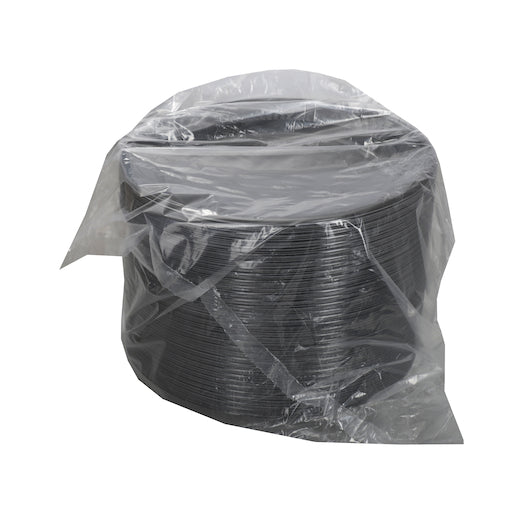D and W 9 Inch Black Plastic Plates, 4 x 125 x 125 each Case - Food Containers & Lids