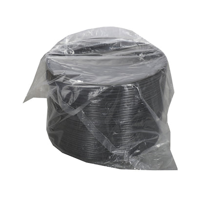 D and W 9 Inch Black Plastic Plates, 4 x 125 x 125 each Case - Food Containers & Lids