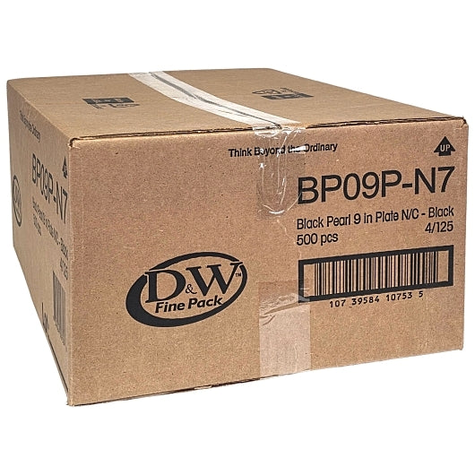 D and W 9 Inch Black Plastic Plates, 4 x 125 x 125 each Case - DOT product image 6