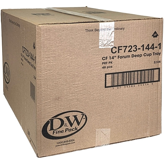 D & W Forum 14" 5 Compartment, Black, Deep, Square Cater Tray, 2 x 24 x 24 each Case - DOT product image 4