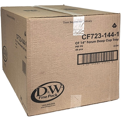 D & W Forum 14" 5 Compartment, Black, Deep, Square Cater Tray, 2 x 24 x 24 each Case - DOT product image 4