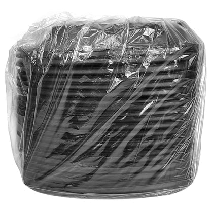 D & W Forum 14" 5 Compartment, Black, Deep, Square Cater Tray, 2 x 24 x 24 each Case - Food Containers & Lids