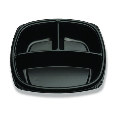 D and W Forum 10" 3 Compartment, Black, Deep, Square Base Container, 4 x 40 x 40 each Case - DOT product image 2