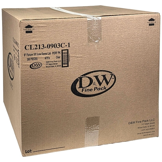 D & W Forum 9" 3 Compartment, Clear, Low Dome, Vented, Square Lid, 4 x 75 x 75 each Case - DOT product image 4
