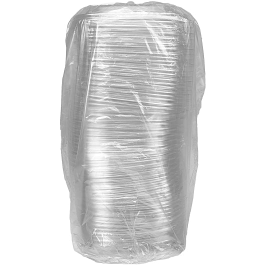 D & W Forum 9" 3 Compartment, Clear, Low Dome, Vented, Square Lid, 4 x 75 x 75 each Case - Food Containers & Lids