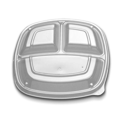 D & W Forum 9" 3 Compartment, Clear, Low Dome, Vented, Square Lid, 4 x 75 x 75 each Case - DOT product image 6