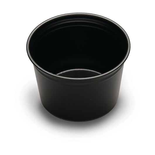 D & W 16 Ounce Deli Black Plastic Container, 20 x 50 x 50 each Case - Food Containers & Lids