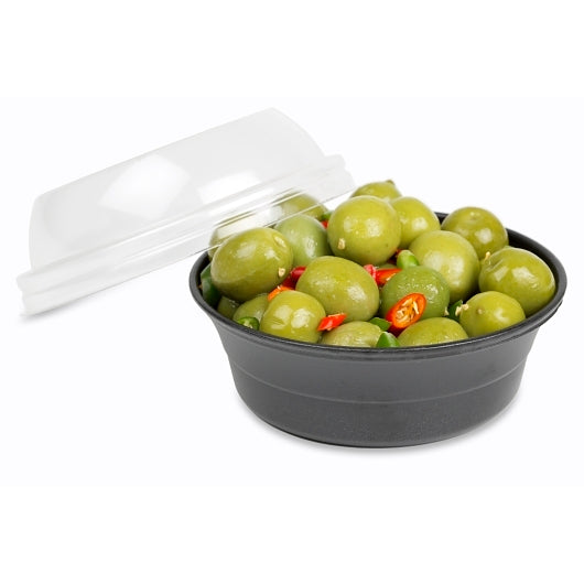 D & W 8 Ounce Squat All Purpose Black Container, 10 x 50 x 50 each Case - DOT product image 2