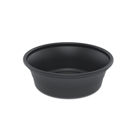 D & W 8 Ounce Squat All Purpose Black Container, 10 x 50 x 50 each Case - Food Containers & Lids
