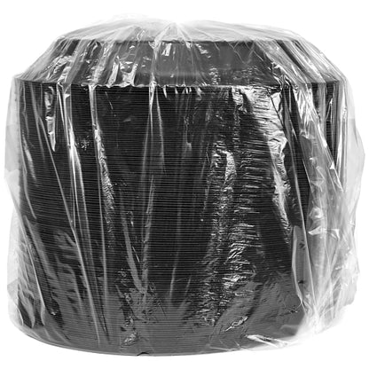D & W Platter Plastic 8x11 Black Oval, 4 x 125 x 125 each Case - Food Containers & Lids