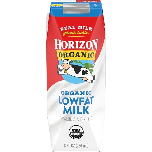 Horizon Organic 1% Reduced Fat Single Serve Aseptic Milk, 18 x 8 fl oz Case - Beverages