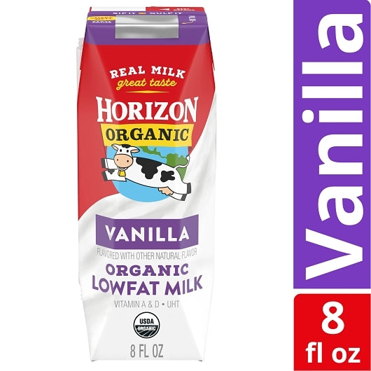 Horizon Organic 1% Reduced Fat Single Serve Vanilla Aseptic Milk, 18 x 8 fl oz Case - DOT product image 5