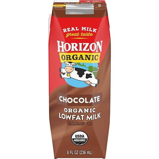 Organic Horizon Shelf Stable 1% Lowfat Chocolate Milk Boxes, 18 x 8 fl oz Case - DOT product image 2