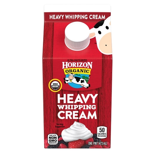 Horizon Organic 36.5% Heavy Whipping Cream, 12 x 16 fl oz Case - Cheese & Dairy