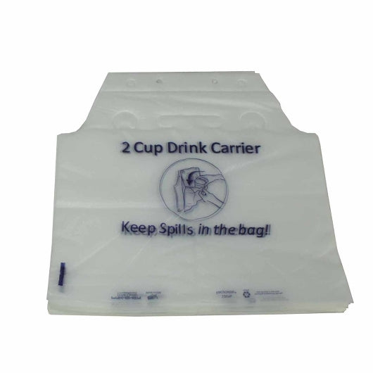 Pak-Sher 12.5 Inch X 11.5 Inch X 2.5 Inch Drink Carrier Bag, 1 x 1000 each Case - Disposables
