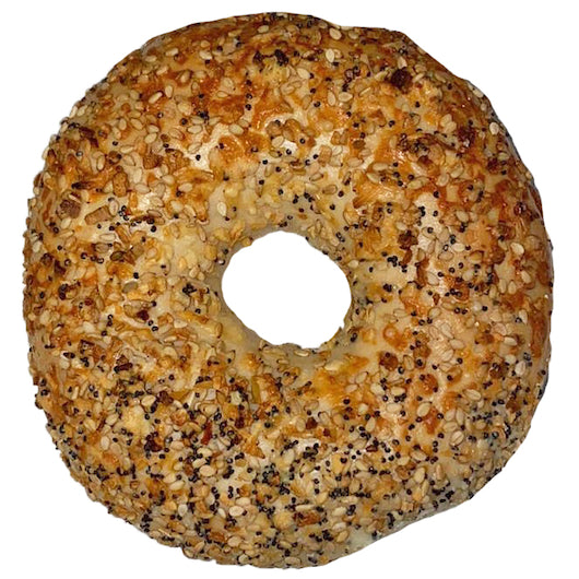 Just Bagels Asiago Everything Bagel, 8 x 6 each Case - Breads, Rolls & Buns