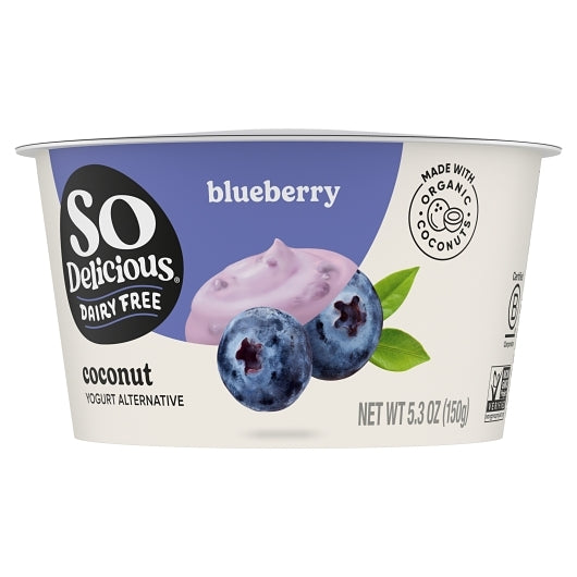 So Delicious Dairy Free Cultured Coconut Blueberry Yogurt, 12 x 5.3 oz Case - Cheese & Dairy