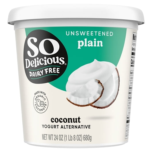 So Delicious Dairy Free Cultured Extended Shelf Life Plain Coconut Unsweetened Yogurt, 6 x 24 oz Case - DOT product image 2