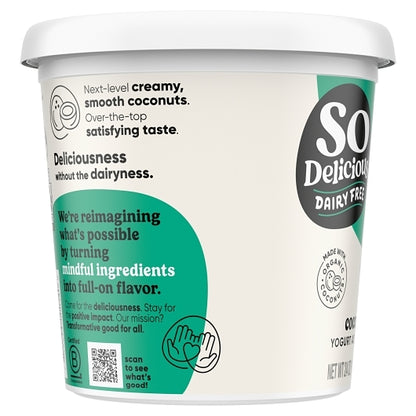 So Delicious Dairy Free Cultured Extended Shelf Life Plain Coconut Unsweetened Yogurt, 6 x 24 oz Case - DOT product image 4