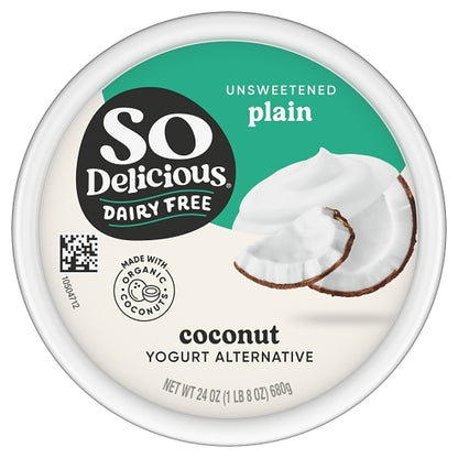 So Delicious Dairy Free Cultured Extended Shelf Life Plain Coconut Unsweetened Yogurt, 6 x 24 oz Case - DOT product image 6