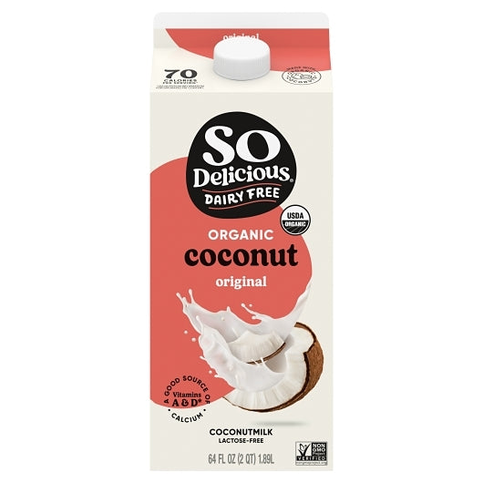 So Delicious Organic Extended Shelf Life Organic Coconut Milk, 6 x 64 fl oz Case - Pantry Ingredients