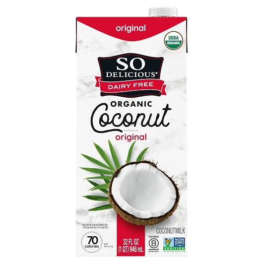 So Delicious Dairy Free Original Aseptic Coconut Milk, 12 x 32 fl oz Case - Pantry Ingredients