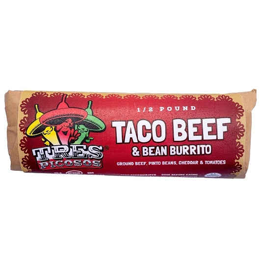 Tres Picosos Taco Beef & Bean Red Chile Burrito, 12 x 1 each Case - Frozen Meat & Seafood
