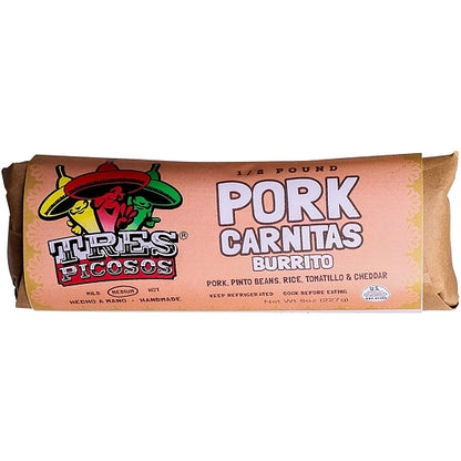 Tres Picosos Pork Carnitas Burrito, 12 x 1 each Case - Prepared Foods